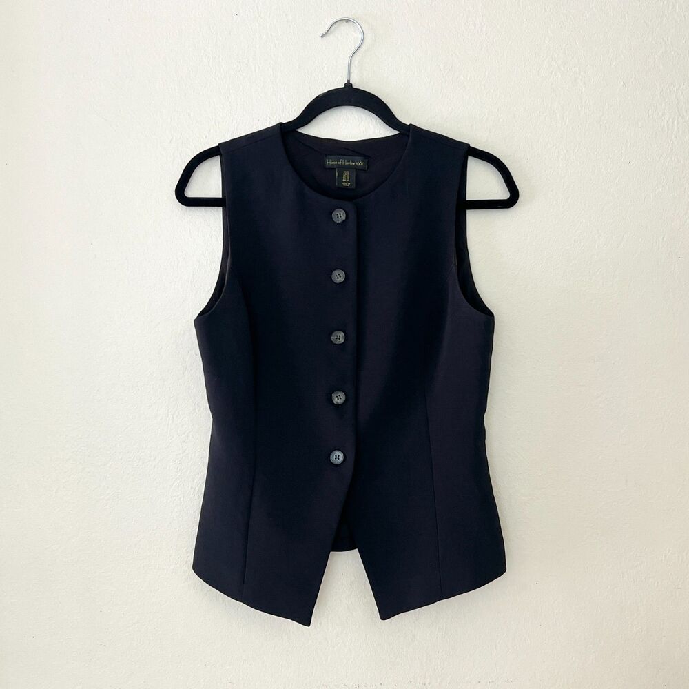 House of Harlow 1960 Black Button Up Vest Size 8 CBK Aesthetic Dark Academia - Picture 14 of 14
